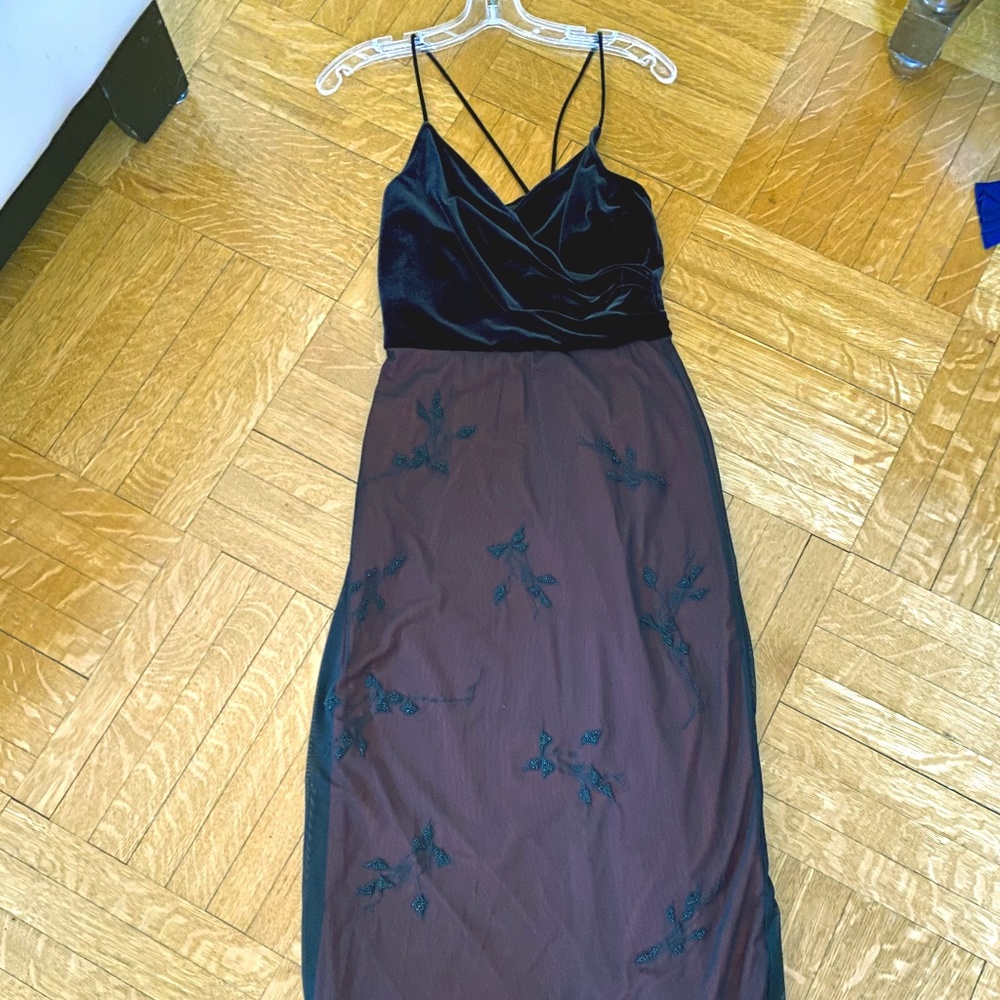 Spaghetti strap velvet bodice